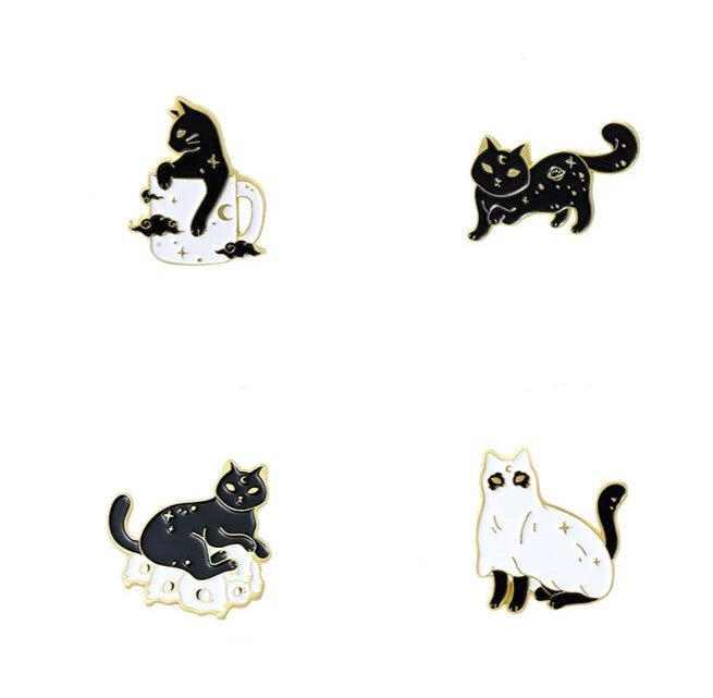 Black Kitties Pins